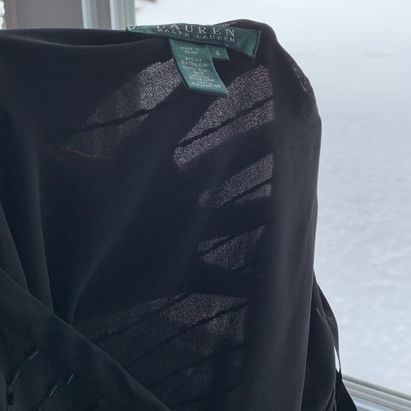 NWOT Lauren Ralph Lauren Black Silk Beaded Skirt, Size 4 - Picture 12 of 14